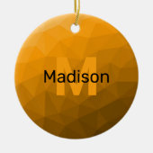 Oranje ombre geometrisch maaspatroon Monogram Keramisch Ornament (Voorkant)