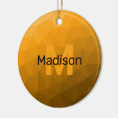 Oranje ombre geometrisch maaspatroon Monogram Keramisch Ornament (Links)
