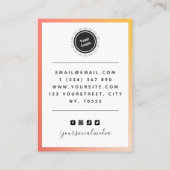 Oranje Ombre gradiënt Aangepaste Logo Vertoning Visitekaartje (Achterkant)