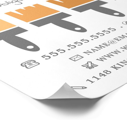 Oranje Ombre-penselen, schilder en decorator Poster (Hoek)