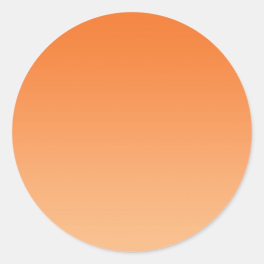 Oranje Ombre Ronde Sticker (Voorkant)