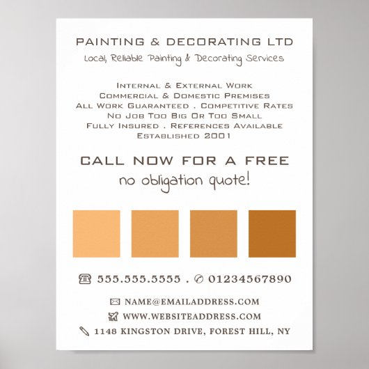 Oranje Ombre Squares, Painter & Decorator Poster (Voorkant)