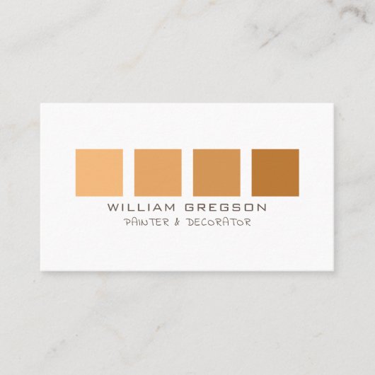 Oranje Ombre Squares, Painter & Decorator Visitekaartje (Voorkant)
