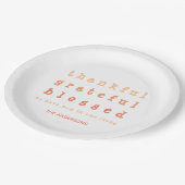 Oranje Ombre Thankful Blessed Thanksgiving Dinner Papieren Bordje (Gekanteld)