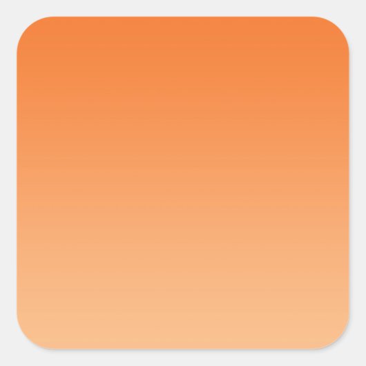Oranje Ombre Vierkante Sticker (Voorkant)