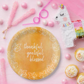 Oranje Ombre Waterverf Gezegelde Thanksgiving Papieren Bordje (Feest)