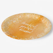 Oranje Ombre Waterverf Gezegelde Thanksgiving Papieren Bordje (Gekanteld)