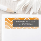 Oranje Ombre Zig Zag Chevron Pattern Etiket (Insitu)