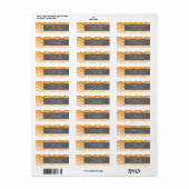Oranje Ombre Zig Zag Chevron Pattern Etiket (Full Sheet)