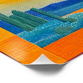Oranje Omrande Kunst Grid voor de Woestijn – Kleur Perfect Poster (Hoek)