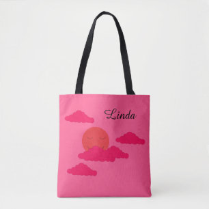 Oranje ondergaande zon: Fuchsia Tote Bag