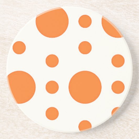 Oranje Onderzetter van het Ontwerp van de Dot Retr (Voorkant)