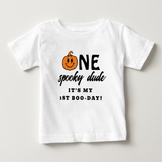 Oranje One Spooky Dude Halloween 1st Birthday (Voorkant)