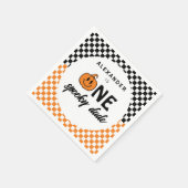 Oranje One Spooky Dude Halloween 1st Birthday Servet (Hoek)