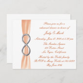 Oranje oneindigheid bruiloft repetitie kaart (Voorkant / Achterkant)