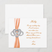 Oranje oneindigheid hart gemaakt van eerwaarde Kaa Kaart (Voorkant / Achterkant)