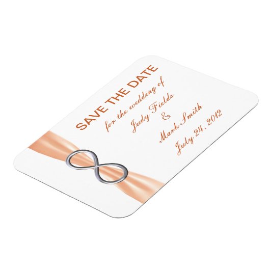 Oranje oneindigheid weddenschap bespaart de datum magneet (Linkerzijde)