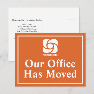 Oranje Ons kantoor is verhuisd Zakelijk logo Briefkaart