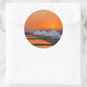 Oranje ontspanning ronde sticker (Tas)