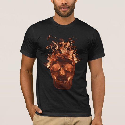 Oranje ontvlamming schedel T-shirt (Voorkant)