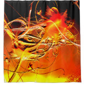 Oranje ontwerp douchegordijn (Voorkant)