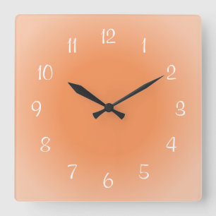 Oranje ontwerp met nevelige randen en matglazen af vierkante klok