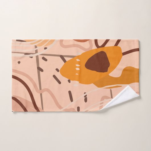 Oranje ontwerp van bruin-Tan-beige Abstract kunstp Bad Handdoek (Handdoek)