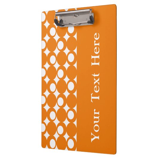 Oranje ontwerp van standaard met aangepaste tekst klembord (Links)