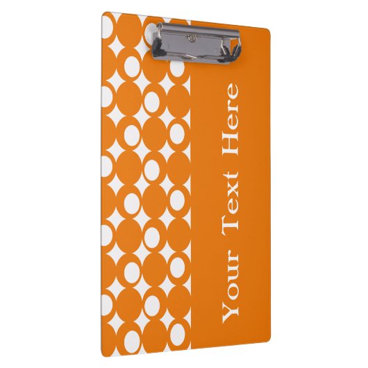 Oranje ontwerp van standaard met aangepaste tekst klembord (Rechts)