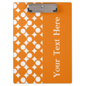 Oranje ontwerp van standaard met aangepaste tekst klembord (Voorkant)