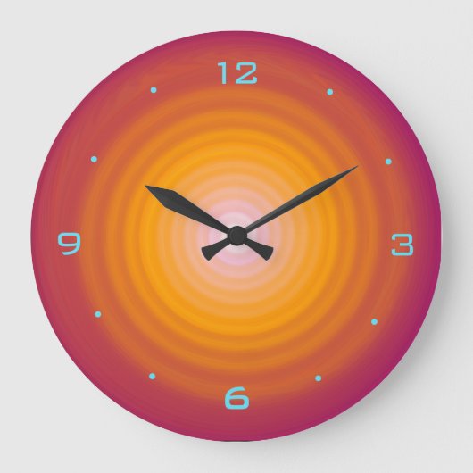 Oranje ontwerp verbrand> Keukenwandklokken Grote Klok (Voorkant)