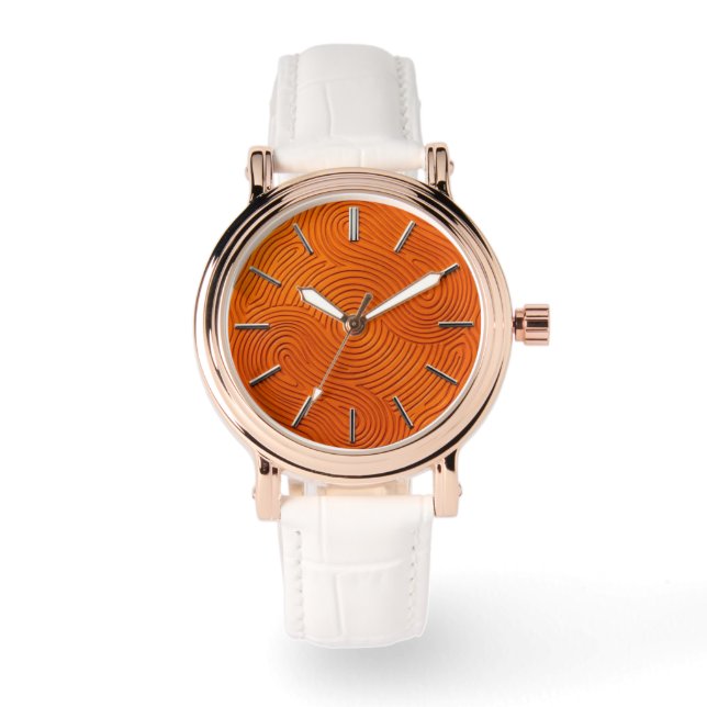 Oranje ontwerp wijzerplaat horloge (Voorkant)