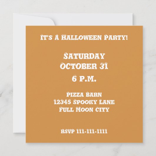Oranje oogbollen Halloween Party Kaart (Achterkant)