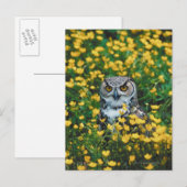 Oranje Oogollen in de Meadow of Flowers Briefkaart (Voorkant / Achterkant)