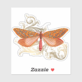 Oranje oogstvlinder sticker