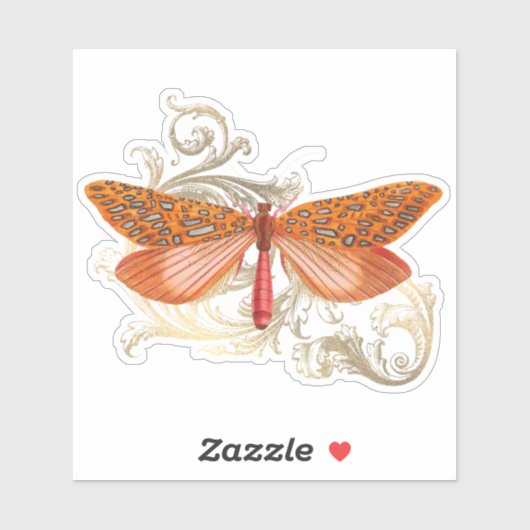 Oranje oogstvlinder sticker (Vel)