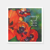 Oranje oosterse papaver servet (Voorkant)