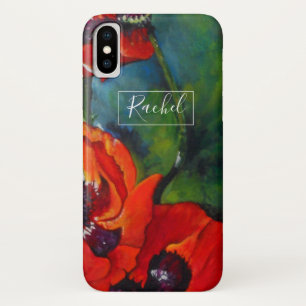 Oranje oosterse poppies, geverfd Case-Mate iPhone case