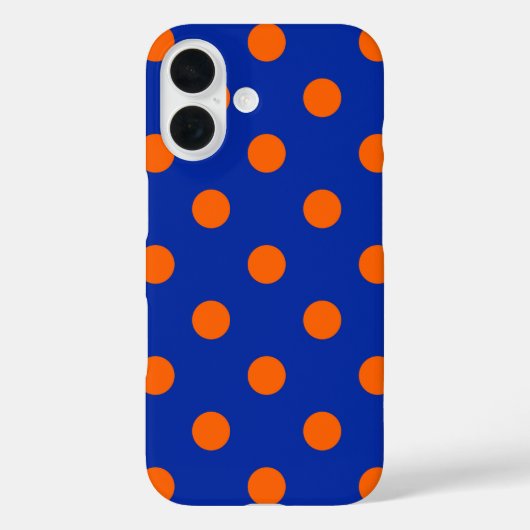 Oranje op blauwe stippen patroonontwerp  Case-Mate iPhone case (Achterkant)