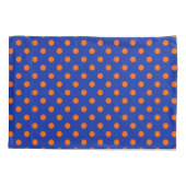 Oranje op blauwe stippen patroonontwerp  kussensloop (Achterkant)