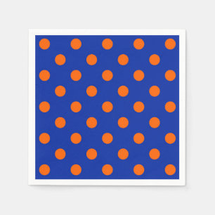 Oranje op blauwe stippen patroonontwerp  servet