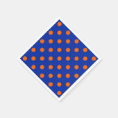 Oranje op blauwe stippen patroonontwerp  servet (Hoek)
