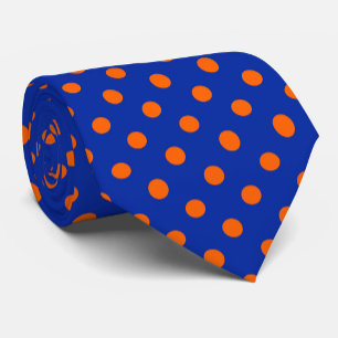 Oranje op blauwe stippen patroonontwerp stropdas