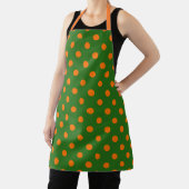 Oranje op groene polka stippen patroonontwerp schort (Insitu)