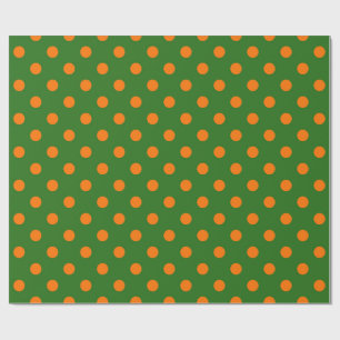 Oranje op groene stippen patroonontwerp  cadeaupapier