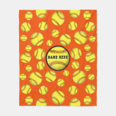 Oranje, op maat gesneden softwarebalkwisselaarklep fleece deken (Voorkant)