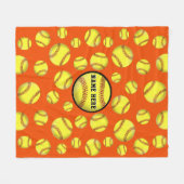 Oranje, op maat gesneden softwarebalkwisselaarklep fleece deken (Voorkant (Horizontaal))