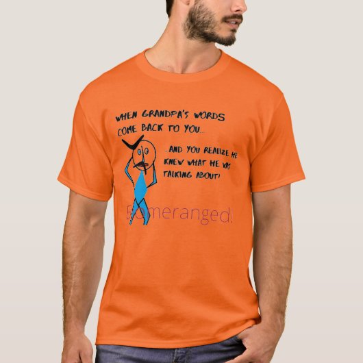 Oranje opa's Word Boomeranged T-shirt (Voorkant)