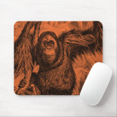  Oranje Orangutan Illustratie - aap Muismat (Met muis)