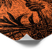 Oranje Orangutan Illustratie - aap Poster (Hoek)